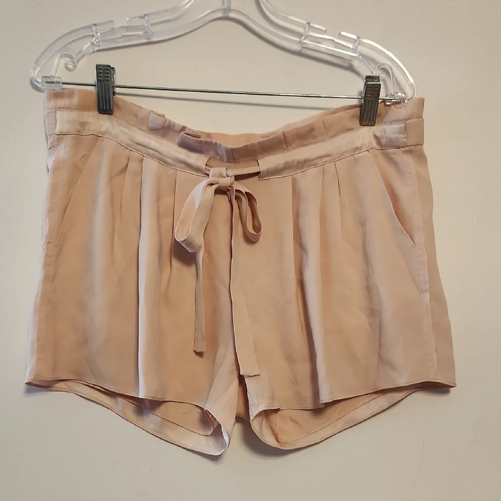 Ramy Brook Cream Silk Paperbag Shorts Sz 8